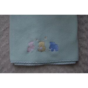 Koala Baby 3 Three Bears Blanket Green Pink Blue Yellow Fleece Security Lovey